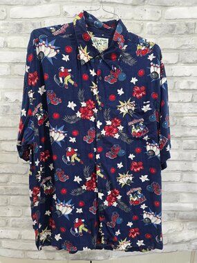 Vintage Big Dogs Shirt Mens XL Bowling Let the Good Times Hawaiian Button Down